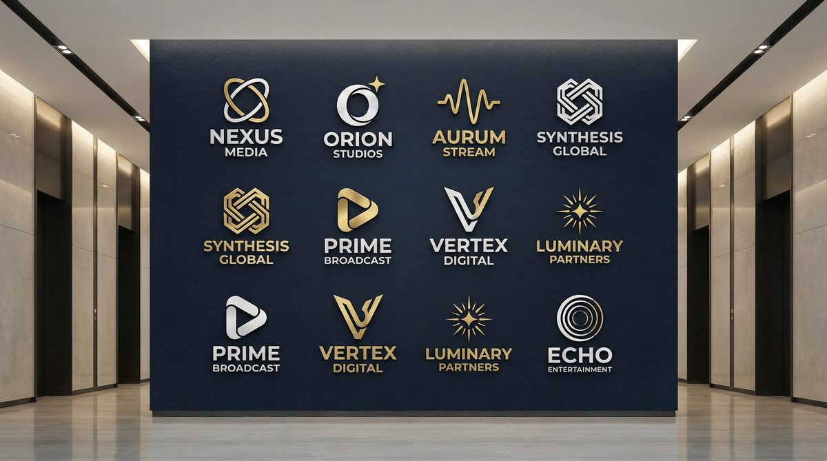 91合作影视品牌Logo墙